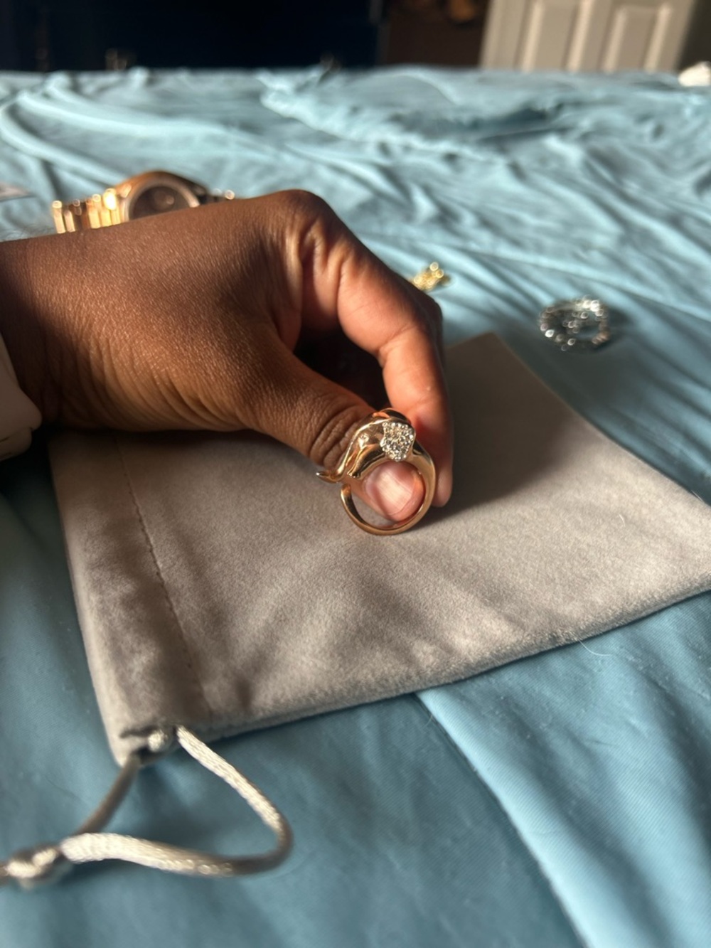 kate spade Gold-Tone Ring with Clear Crystal Cluster
